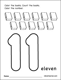 Free Number 11 worksheets for preschool