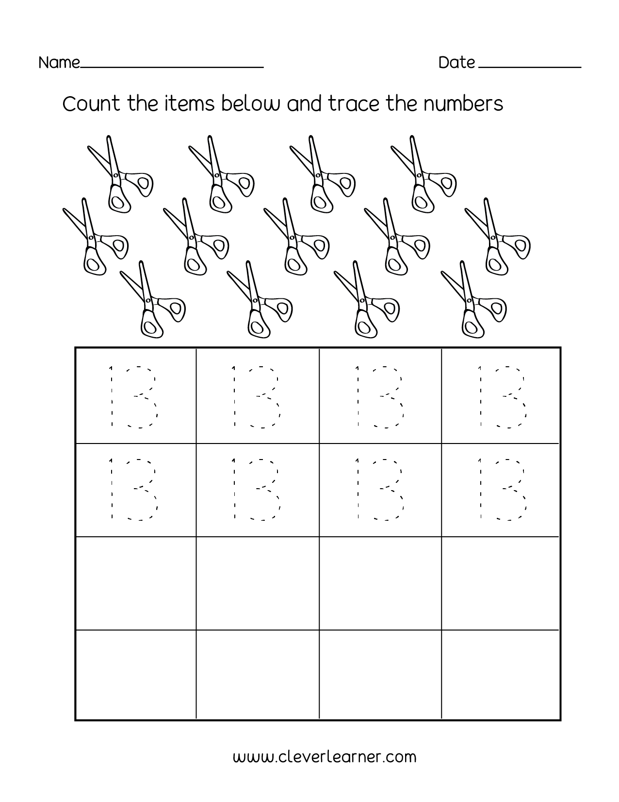 Number 13 And 14 Worksheets