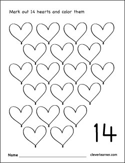 number 14 pictures with heart