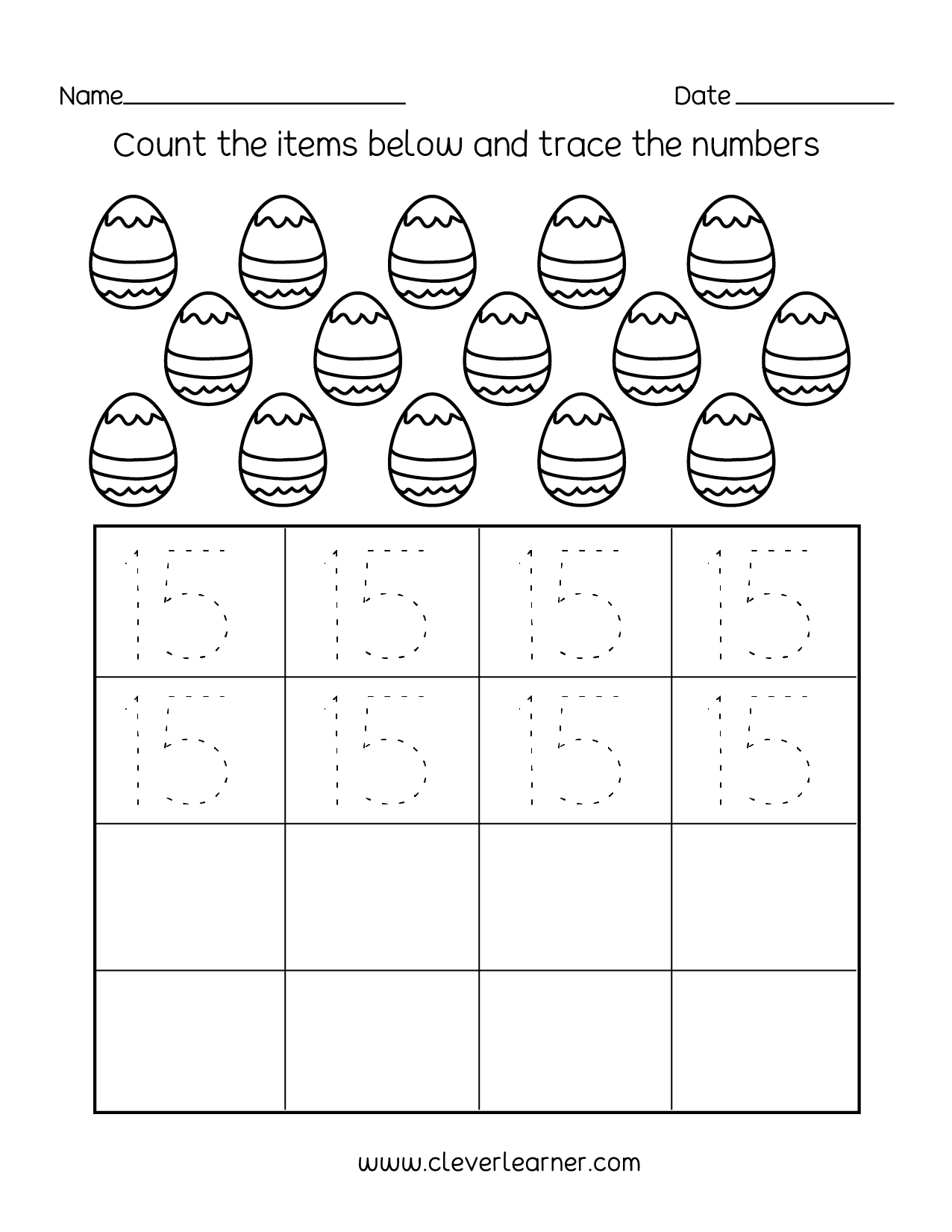 Number 1 15 Worksheets For Preschool