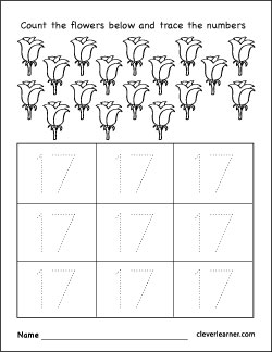 number seventeen worksheets