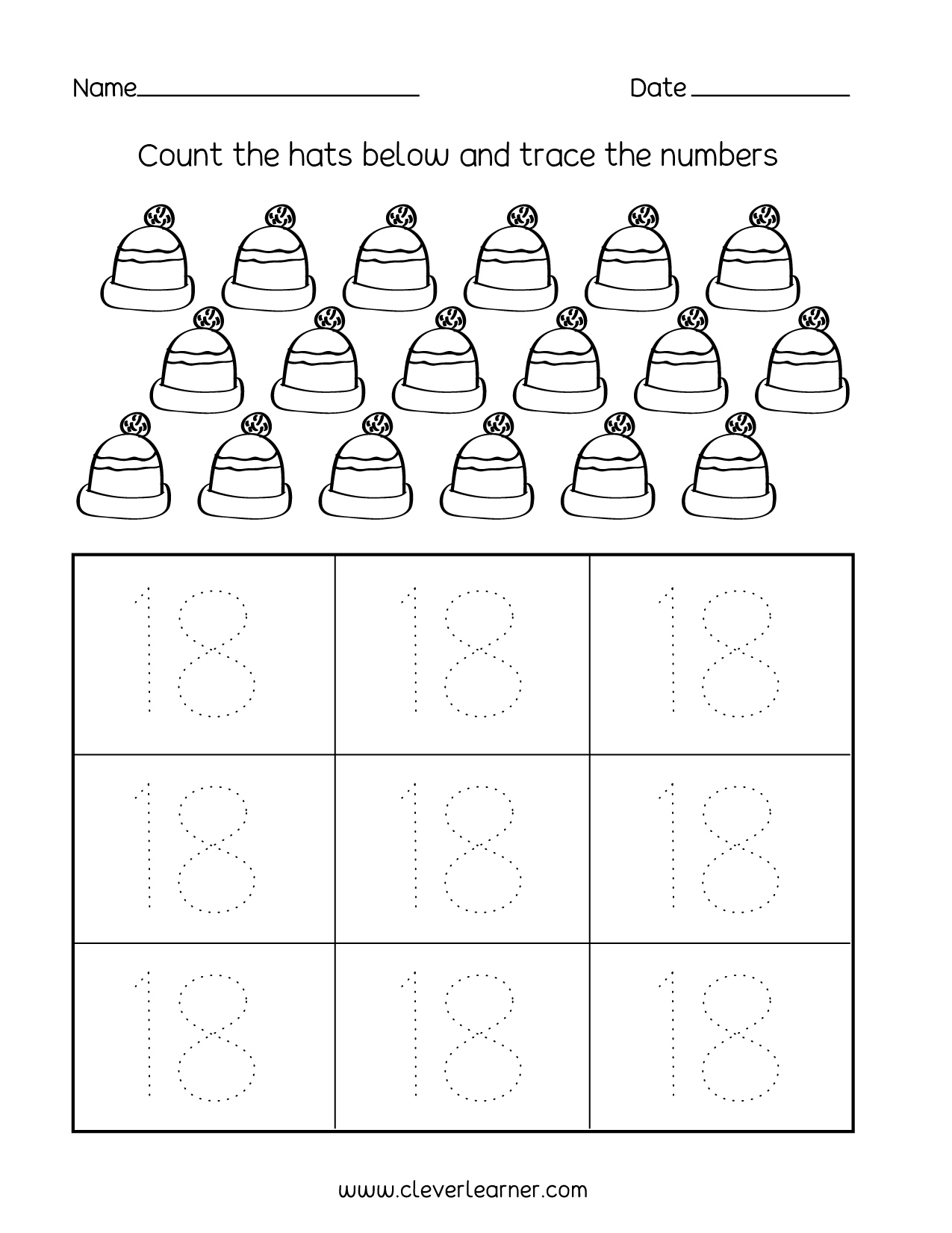 number-18-writing-counting-and-identification-printable-worksheets-for-children-number-18