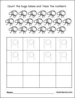 number 19 practice sheets for kids