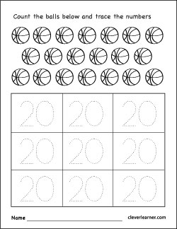 number twenty worksheets