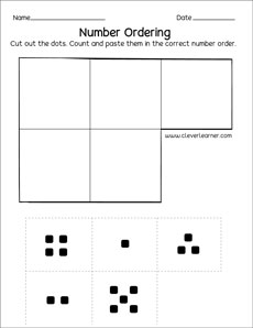 Kindergarten number ordering and counting activity