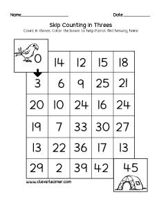 Skip counting in twos preschool activity