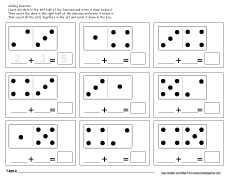 Domino adding number worksheet for kids