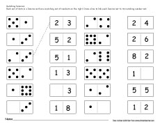 Compare the dominos sets worksheet for preschoolers