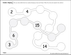 Skipping number chain for preschool and kindergarten