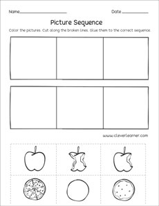 Which comes first, second and third, sequence activity for kids