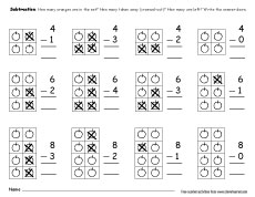 Printable count and subtract (take away) worksheets for ...