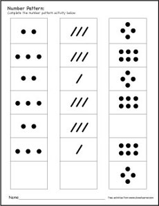 free number pattern worksheet