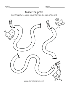 Free tracing sheets for kindergarten
