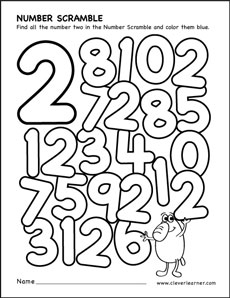 number scramble colouring worksheets