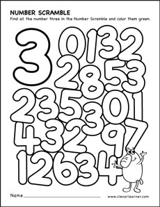 free number scramble colouring sheets