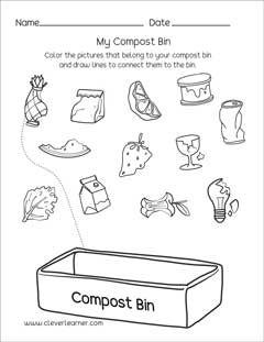 Kids and waste composting worksheets
