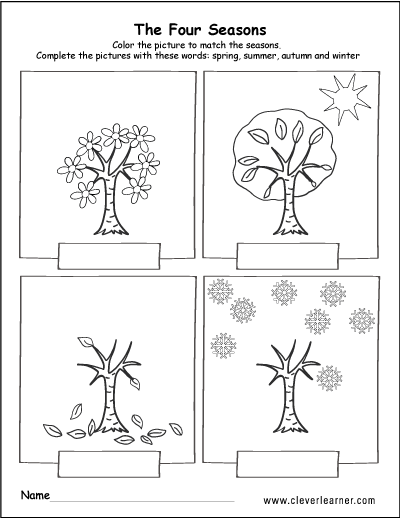 Spring summer fall and winter seasons worksheets