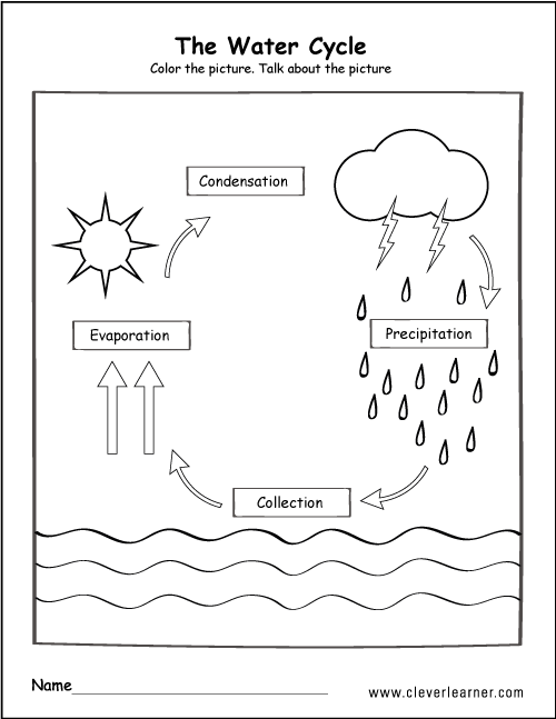 Printable water cycle worksheets for preschools