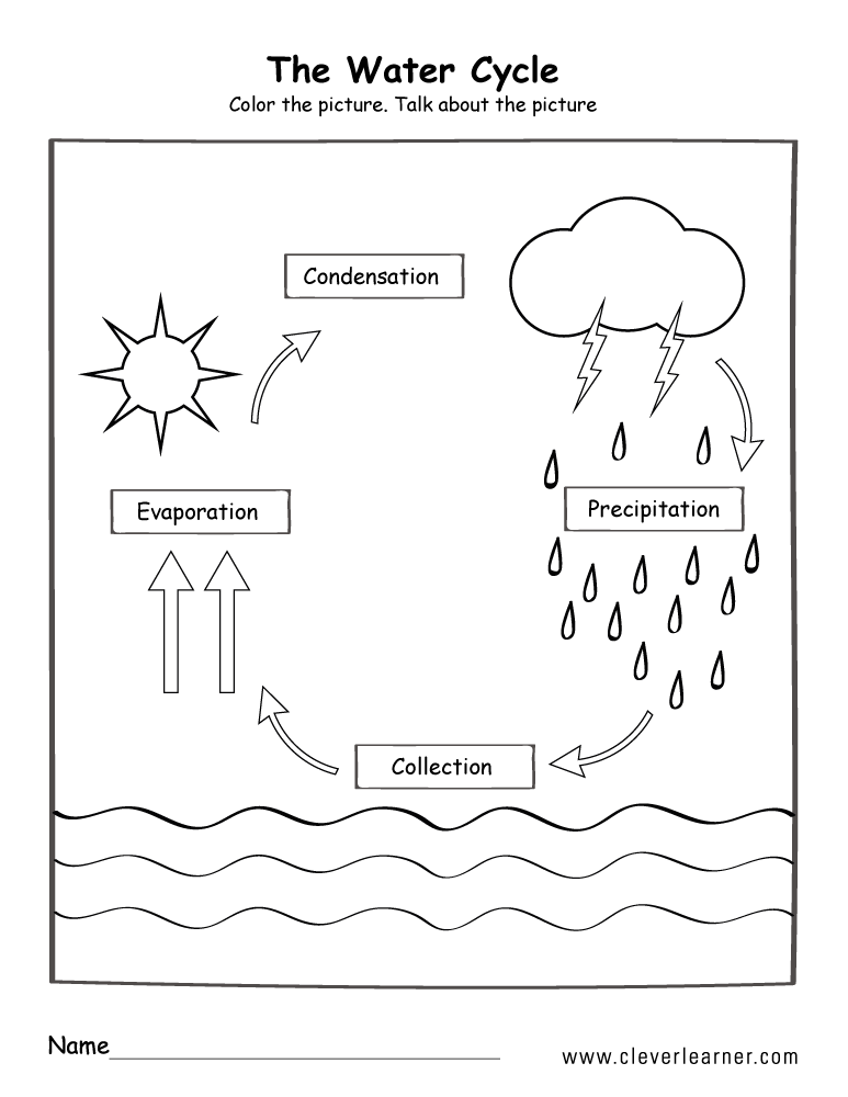 Printable water cycle worksheets for preschools