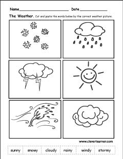 The weather worksheets for preschools