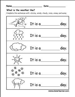 Resultado de imagen para weather activities worksheets