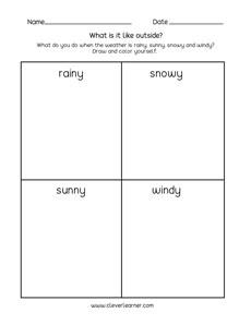 The weather worksheets for kindergartens