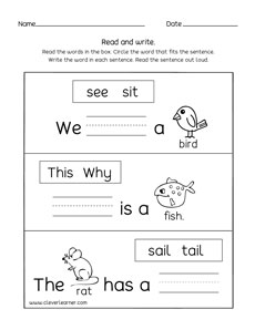 Activity tests for first graders