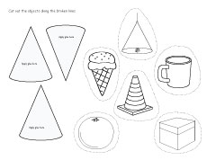 Free cone worksheets for kindergartens