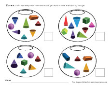 Free cone worksheets for kindergartens