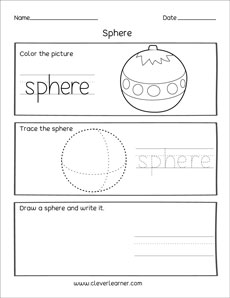 Sphere tracing kindergarten worksheets
