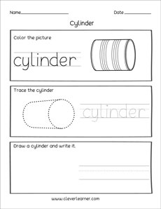 Cylinder tracing worksheet for kindergarten