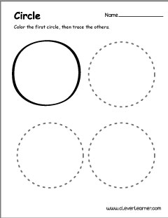 Circle shape activity sheets for preschool children