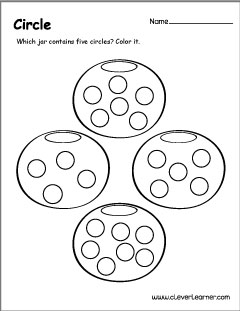 Circle shape activity sheets for preschool children