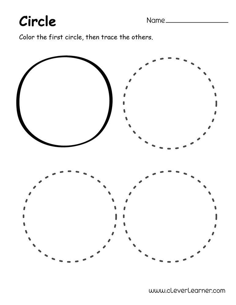 Circle shape activity sheets for preschool children