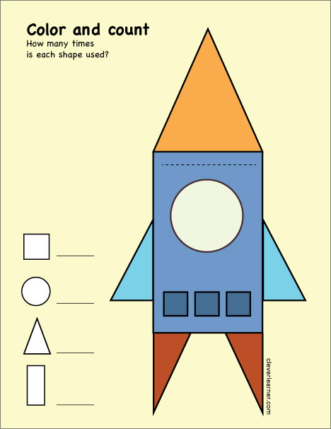 Triangle count and colour activity for preschool