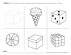 cube shape activity worksheet