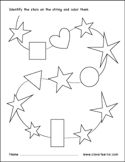 Free star shape activity sheets for school children