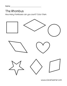 Rhombus shape activity for homeschool