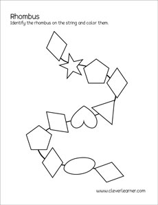 Rhombus shape worksheet for preschool