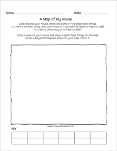 Draw a map activity worksheet for kindergarten