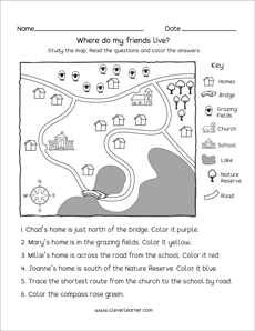 Free and fun kindergarten Map activities