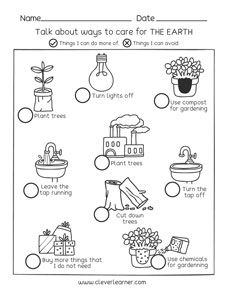 A variety of activity sheets on Planet Earth Day for preschools