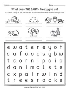 free printable earth day worksheets