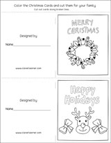 Preschool make your own christmas cards activity