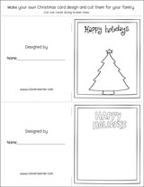 Preschool draw a christmas card activity