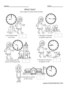 Telling time sequence activity for children