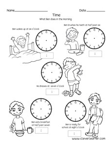 Telling time sequence activity for homeschoolers
