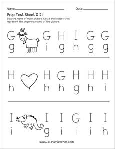Uppercase and lowercase activity sheets for preschool