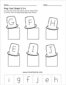 Uppercase and lowercase activity sheets for children