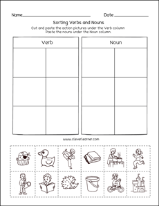 Verb Practice Sheets for Preschool and Kindergartens
